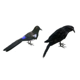 Maxbell 2x Artificial Realistic Birds Raven Magpie for Garden Weding Home Decoration