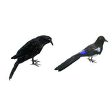 Maxbell 2x Artificial Realistic Birds Raven Magpie for Garden Weding Home Decoration