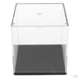 Maxbell 2x Model Display Case Dustproof Protection Display Box for Figures 7x7x7cm
