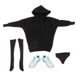 Maxbell 1/6 Female Hoodie Sweatshirt+Stockings+Sneaker for 12'' Phicen Action Figure