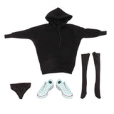 Maxbell 1/6 Female Hoodie Sweatshirt+Stockings+Sneaker for 12'' Phicen Action Figure