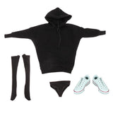 Maxbell 1/6 Female Hoodie Sweatshirt+Stockings+Sneaker for 12'' Phicen Action Figure