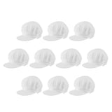 Maxbell 10 Piece Adjustable Elastic Cook Chef Cap Unisex White Dustproof Cooking Hat