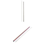 Maxbell 2 Pieces 192mm Long Titanium Drinking Straws with Cleaning Brush Straight