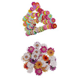 Maxbell 150Pcs Daisy Flower Wooden 2-holes Buttons for Crafts Scrapbooking 20mm 25mm