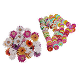 Maxbell 150Pcs Daisy Flower Wooden 2-holes Buttons for Crafts Scrapbooking 20mm 25mm