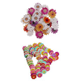 Maxbell 150Pcs Daisy Flower Wooden 2-holes Buttons for Crafts Scrapbooking 20mm 25mm