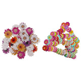 Maxbell 150Pcs Daisy Flower Wooden 2-holes Buttons for Crafts Scrapbooking 20mm 25mm
