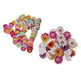 Maxbell 150Pcs Daisy Flower Wooden 2-holes Buttons for Crafts Scrapbooking 20mm 25mm