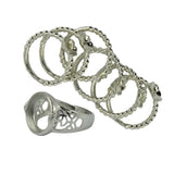 Maxbell 7pcs Brass Blank Bezel Adjustable Ring Peg Moun Flower Cup DIY Filigree Ring