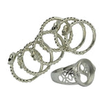 Maxbell 7pcs Brass Blank Bezel Adjustable Ring Peg Moun Flower Cup DIY Filigree Ring