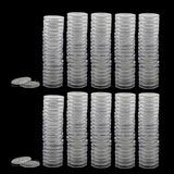 Maxbell 200pcs Clear Round Plastic Coin Capsules Container Storage Holder Case 28mm