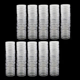 Maxbell 200pcs Clear Round Plastic Coin Capsules Container Storage Holder Case 28mm
