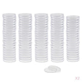 Maxbell 200pcs Clear Round Plastic Coin Capsules Container Storage Holder Case 28mm
