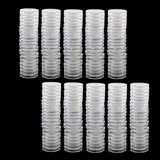 Maxbell 200pcs Clear Round Plastic Coin Capsules Container Storage Holder Case 28mm