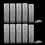 Maxbell 200pcs Clear Round Plastic Coin Capsules Container Storage Holder Case 28mm