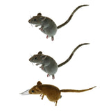 Maxbell 3x Realistic Mouse Animal Ornament Fridge Magnet Mice Toys Pot Hanger Decor