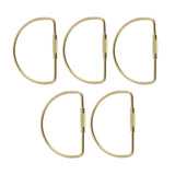 Maxbell 5 Pieces Brass Screw Lock Keychain Ring Clip Tool Hook Clasp D shape