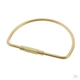 Maxbell 5 Pieces Brass Screw Lock Keychain Ring Clip Tool Hook Clasp D shape