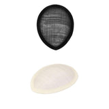 Maxbell 2 Pcs Tear Drop Fascinator Millinery Hat Base Creamy White and Black Color