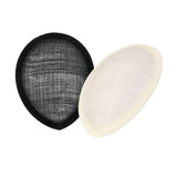Maxbell 2 Pcs Tear Drop Fascinator Millinery Hat Base Creamy White and Black Color