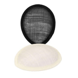 Maxbell 2 Pcs Tear Drop Fascinator Millinery Hat Base Creamy White and Black Color