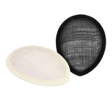 Maxbell 2 Pcs Tear Drop Fascinator Millinery Hat Base Creamy White and Black Color
