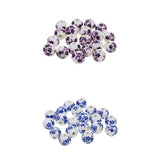 Maxbell 40Pcs Purple+ Blue Flower Ceramic Charms Porcelain DIY Loose Spacer Beads