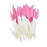 Maxbell 100pcs Dyed Goose Feather Jewelry Decor Headgear DIY Crafts 4-6" Pink&White