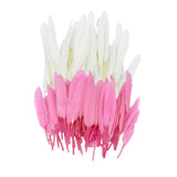 Maxbell 100pcs Dyed Goose Feather Jewelry Decor Headgear DIY Crafts 4-6" Pink&White