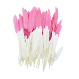 Maxbell 100pcs Dyed Goose Feather Jewelry Decor Headgear DIY Crafts 4-6" Pink&White