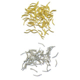 Maxbell 200Pcs Brass Curved Twist Bar Connector Jewelry Making Findings White K&Gold