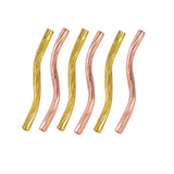 Maxbell 100 Pcs Engraved Pattern Tube Swirl Noodle Brass Beads DIY Jewelry 24mm