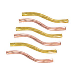 Maxbell 100 Pcs Engraved Pattern Tube Swirl Noodle Brass Beads DIY Jewelry 24mm