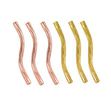 Maxbell 100 Pcs Engraved Pattern Tube Swirl Noodle Brass Beads DIY Jewelry 24mm