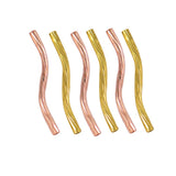 Maxbell 100 Pcs Engraved Pattern Tube Swirl Noodle Brass Beads DIY Jewelry 24mm