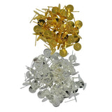 Maxbell 200Pcs Blank Pad Stud Earring Post Ear Stud Gold+Silver White Earbob Metal