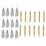 Maxbell 24Pcs Tassel Pendant Necklace DIY Craft For Jewelry Making Light Gold&Silver