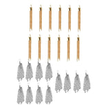 Maxbell 24Pcs Tassel Pendant Necklace DIY Craft For Jewelry Making Light Gold&Silver