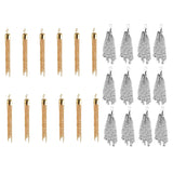 Maxbell 24Pcs Tassel Pendant Necklace DIY Craft For Jewelry Making Light Gold&Silver