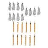 Maxbell 24Pcs Tassel Pendant Necklace DIY Craft For Jewelry Making Light Gold&Silver