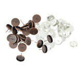 Maxbell 48Pcs Round Earring Blank Bezel Setting For 12mm Finding Copper&Silver White