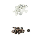 Maxbell 48Pcs Round Earring Blank Bezel Setting For 12mm Finding Copper&Silver White