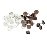 Maxbell 48Pcs Round Earring Blank Bezel Setting For 12mm Finding Copper&Silver White