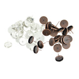 Maxbell 48Pcs Round Earring Blank Bezel Setting For 12mm Finding Copper&Silver White