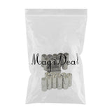 Maxbell 20Sets Jet Leather Glue In 7 mm Tube Barrel Magnetic Slide Clasp White&Black