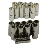 Maxbell 20Sets Jet Leather Glue In 7 mm Tube Barrel Magnetic Slide Clasp White&Black