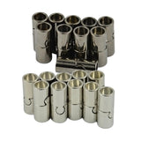Maxbell 20Sets Jet Leather Glue In 7 mm Tube Barrel Magnetic Slide Clasp White&Black