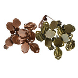 Maxbell 24x Clip On Earring with Pad for Gluing Finding Jewelry Making Bronze&Copper