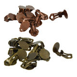 Maxbell 24x Clip On Earring with Pad for Gluing Finding Jewelry Making Bronze&Copper